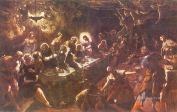 La Última Cena Italiana Tintoretto religioso cristiano Pinturas al óleo